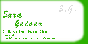 sara geiser business card